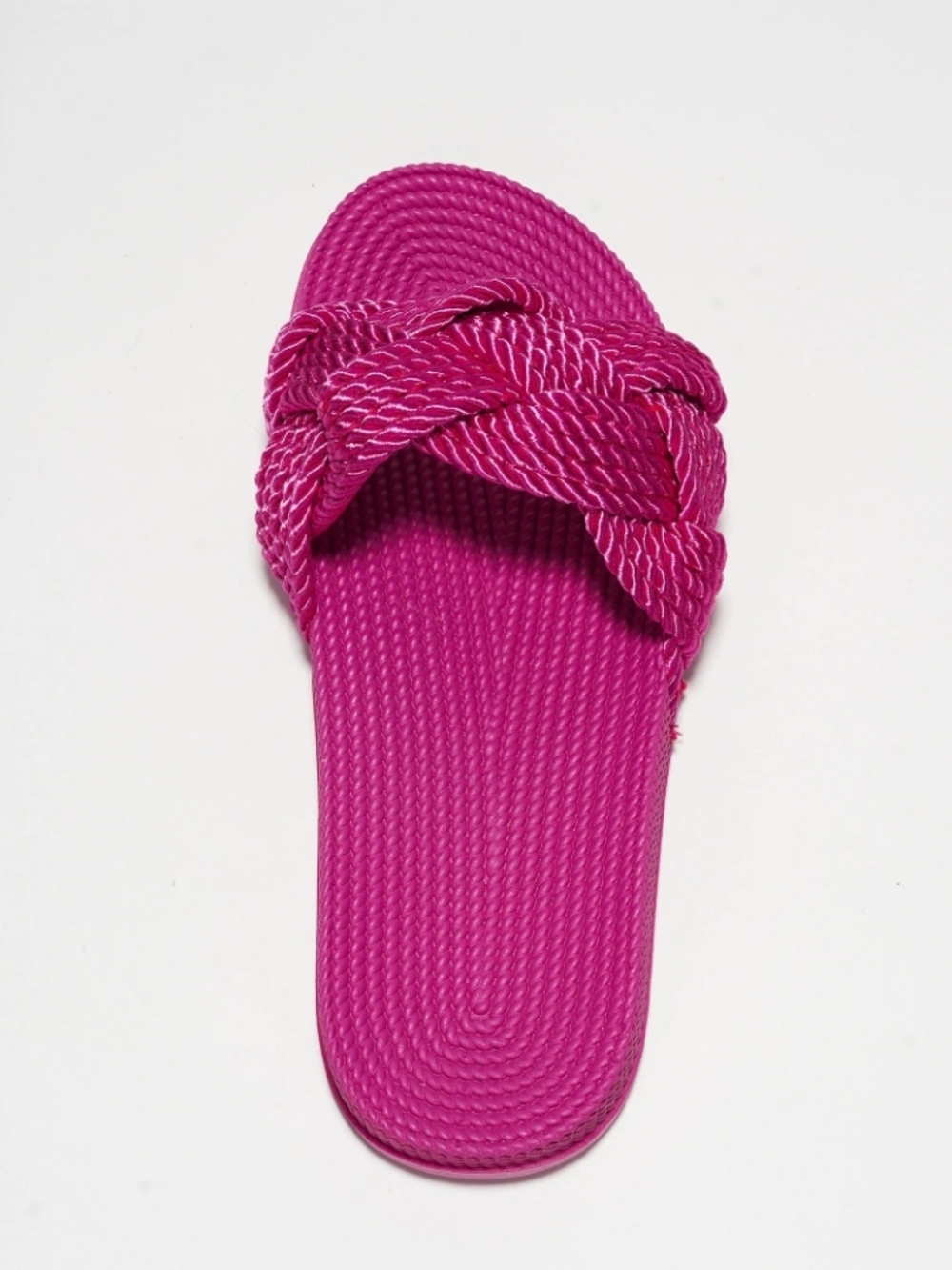 Cape Robbin Annissa Rope Knot Slide Sandals - Fuchsia - Picture 5 of 6